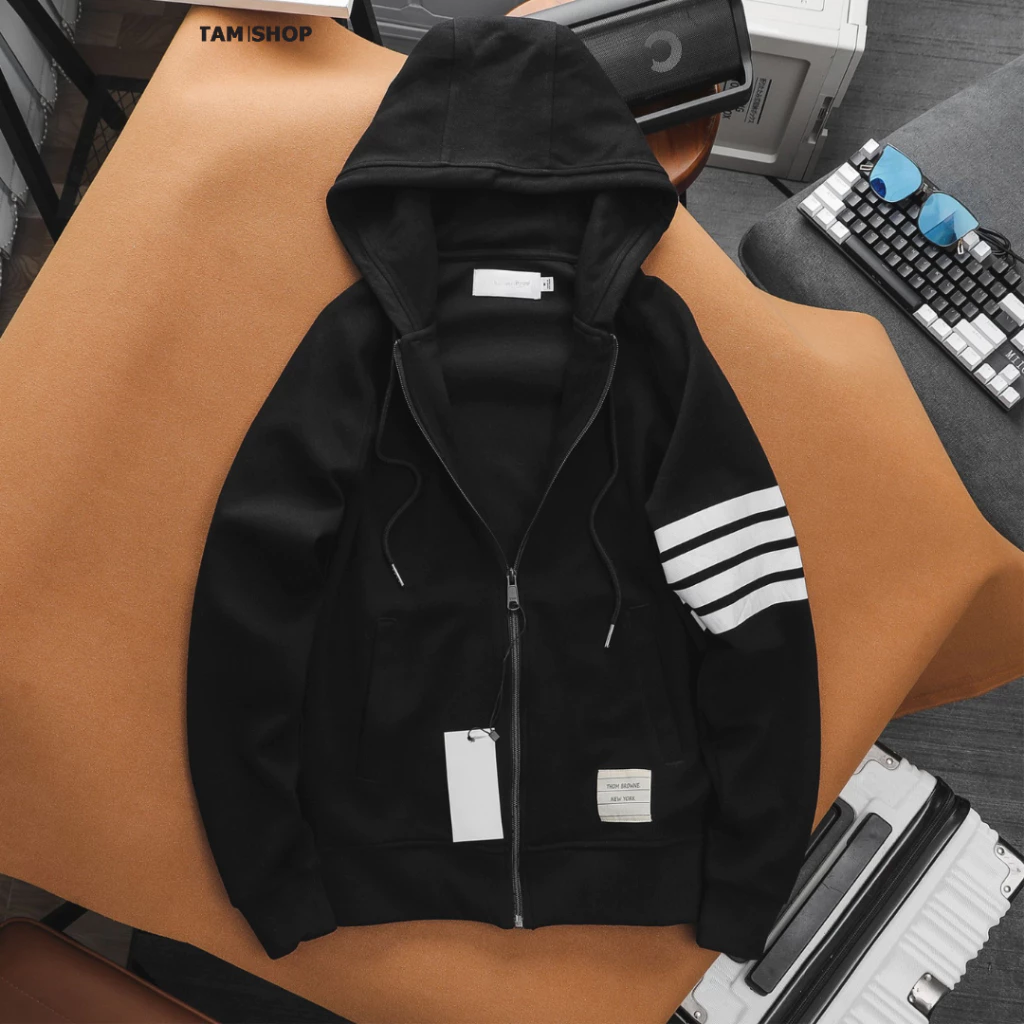 ÁO KHOÁC NỈ SIÊU HOT HIT_KHOÁC PHỐI VIỀN TAY DÀI Hottrend 2026 ÁO HOODIE ZIP THU ĐÔNG - TâmShop K1