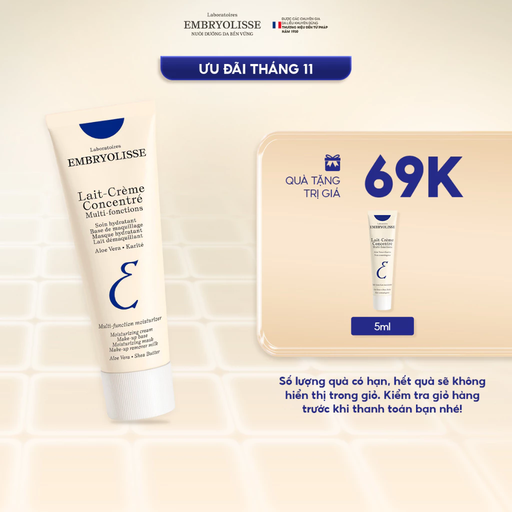 Kem Dưỡng Ẩm Phục Hồi Embryolisse Lait Creme Concentre 5ml - 15ml - 30ml - 75ml