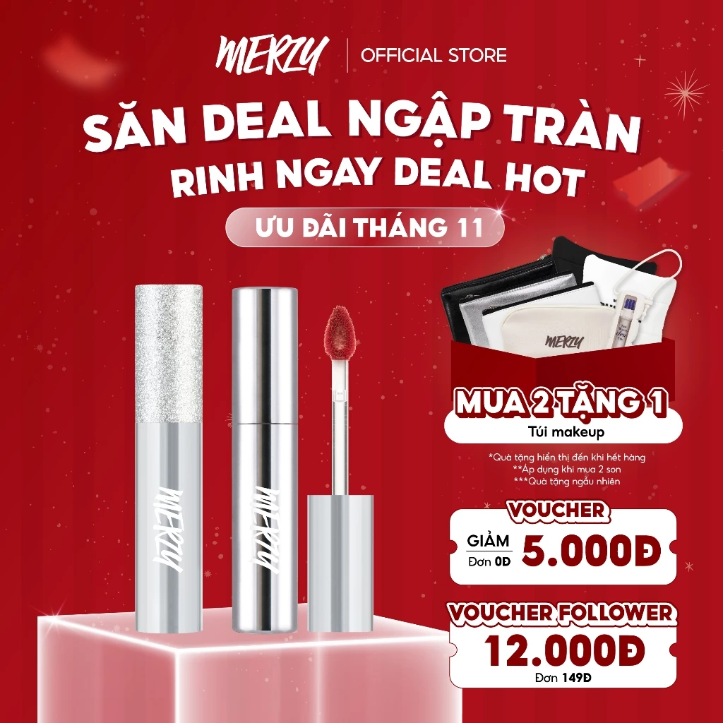 [New][GLAM EDITION] Son Vỏ Bạc Kem Lì Mềm Mịn, Lâu Trôi Merzy The Glam Mellow Tint 4g