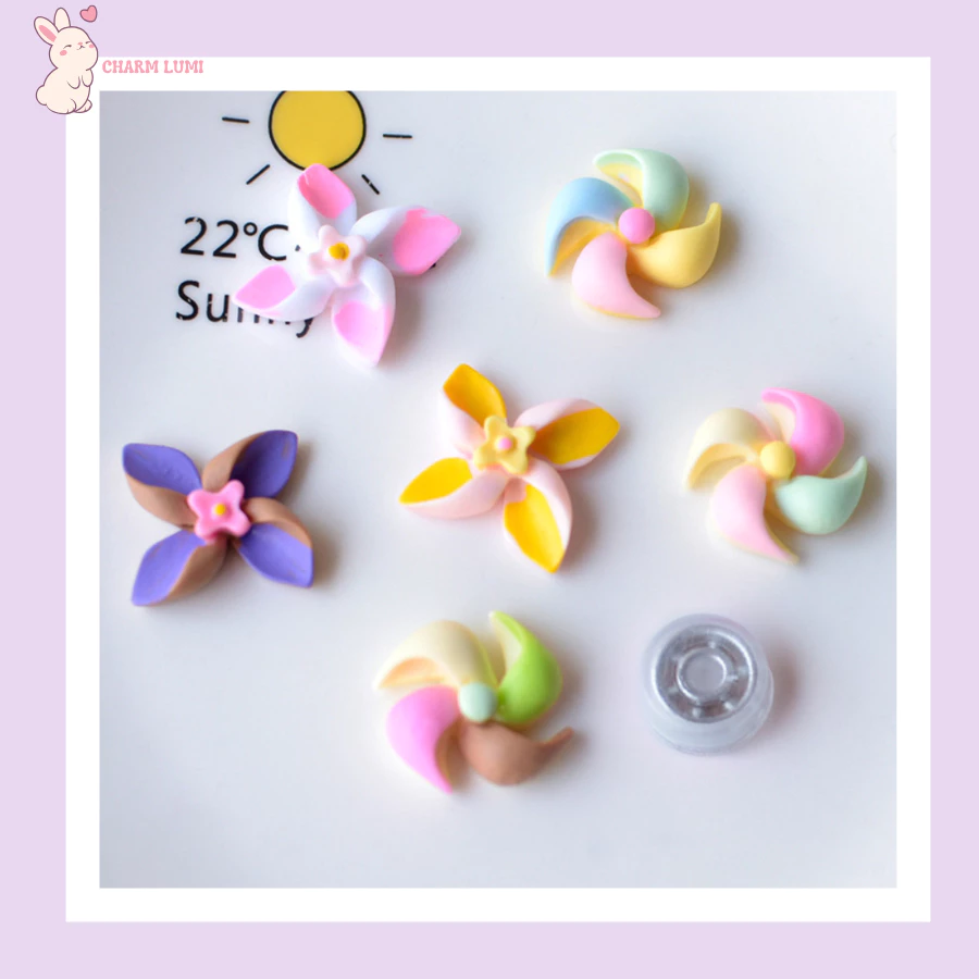 Charm Chong Chóng Xoay Pastel  – Phụ Kiện Handmade DIY, Trang Trí Tiểu Cảnh, Ốp Lưng Điện Thoại, Nón Bảo Hiểm, Taplo Xe,