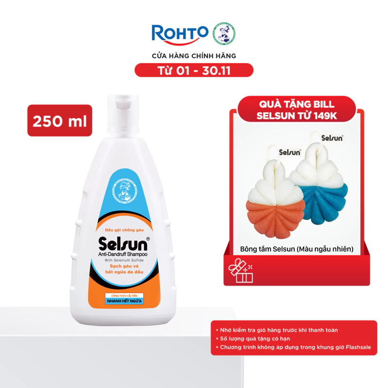 Dầu gội Selsun chống gàu, sạch gàu & hết ngứa da đầu Selsun Anti-Dandruff Shampoo 250ml