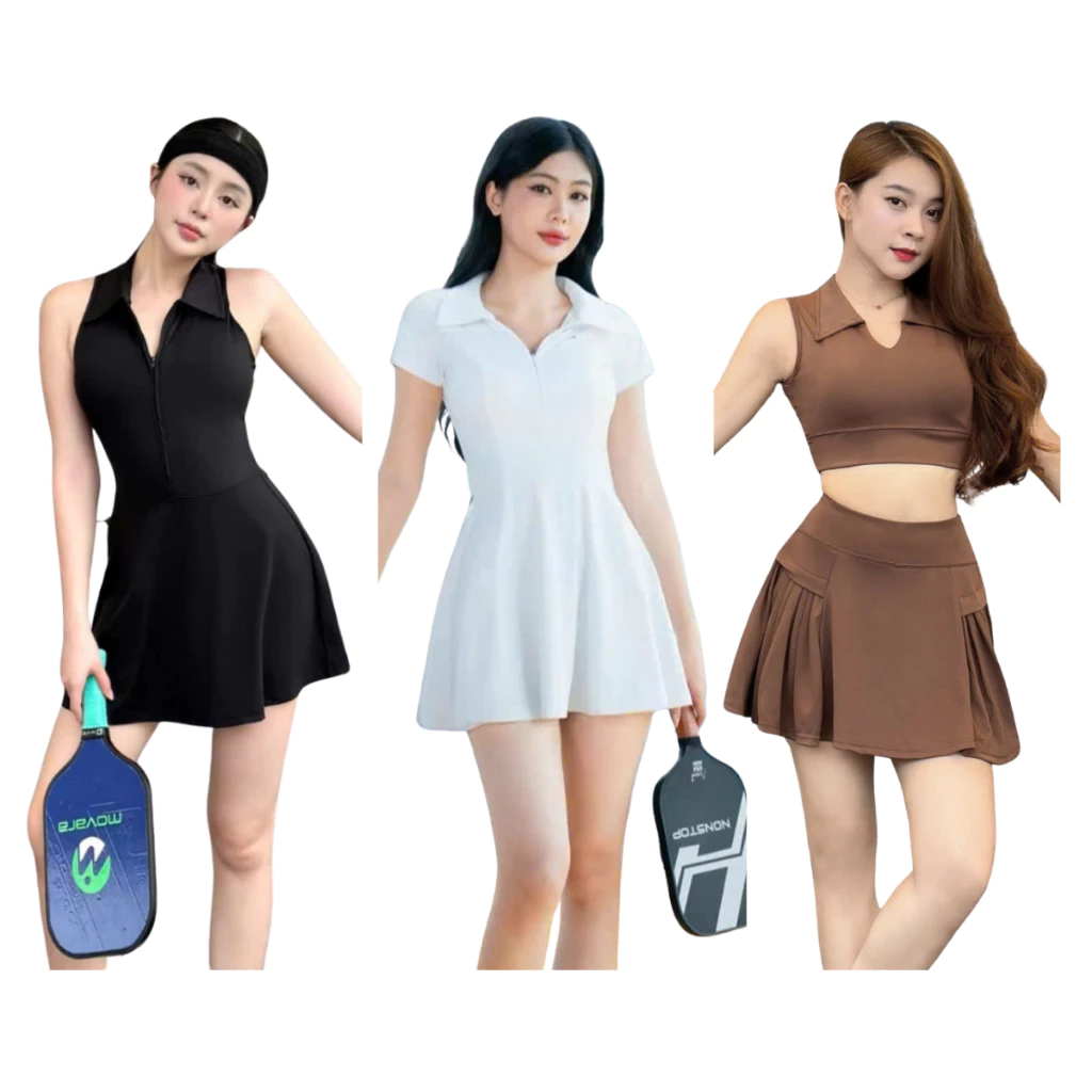 [Pickleball] Set Váy Pickleball, Tennis Nữ, Đồ Tập Pickleball Nữ Dáng Váy Có Quần Bảo Hộ Chất Vải Co Giãn(P01/P02/Vay16)