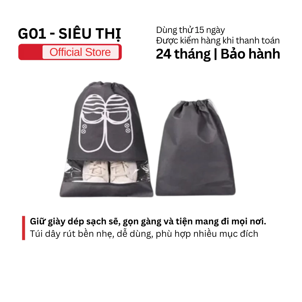 Túi đựng giày dép có dây rút – gọn gàng, sạch sẽ và dễ mang theo, tránh bụi bẩn và dễ dàng mang theo
