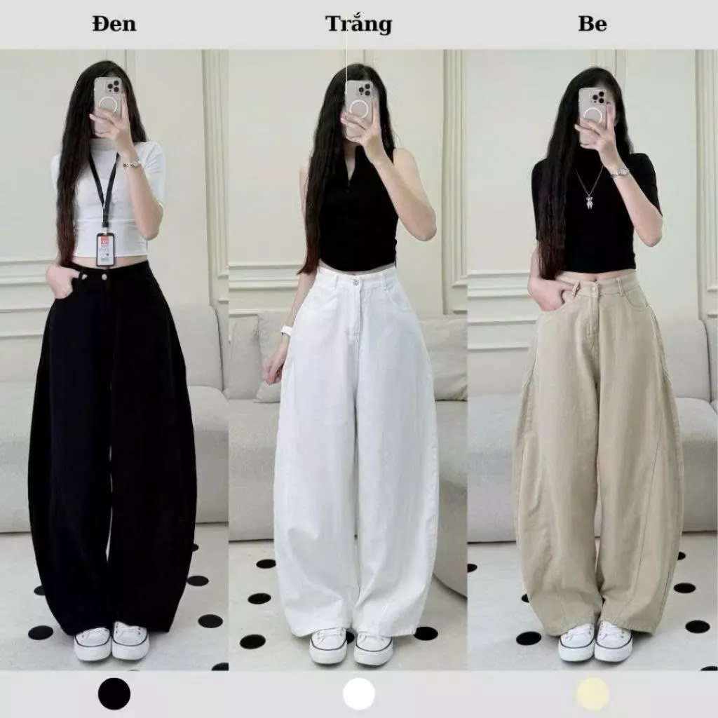 Quần Jean Nữ Ống Cong JOOLATE Form Rộng Basic Quần Đi Học Đi Làm Thời Trang Tôn Dáng Dễ Mặc
