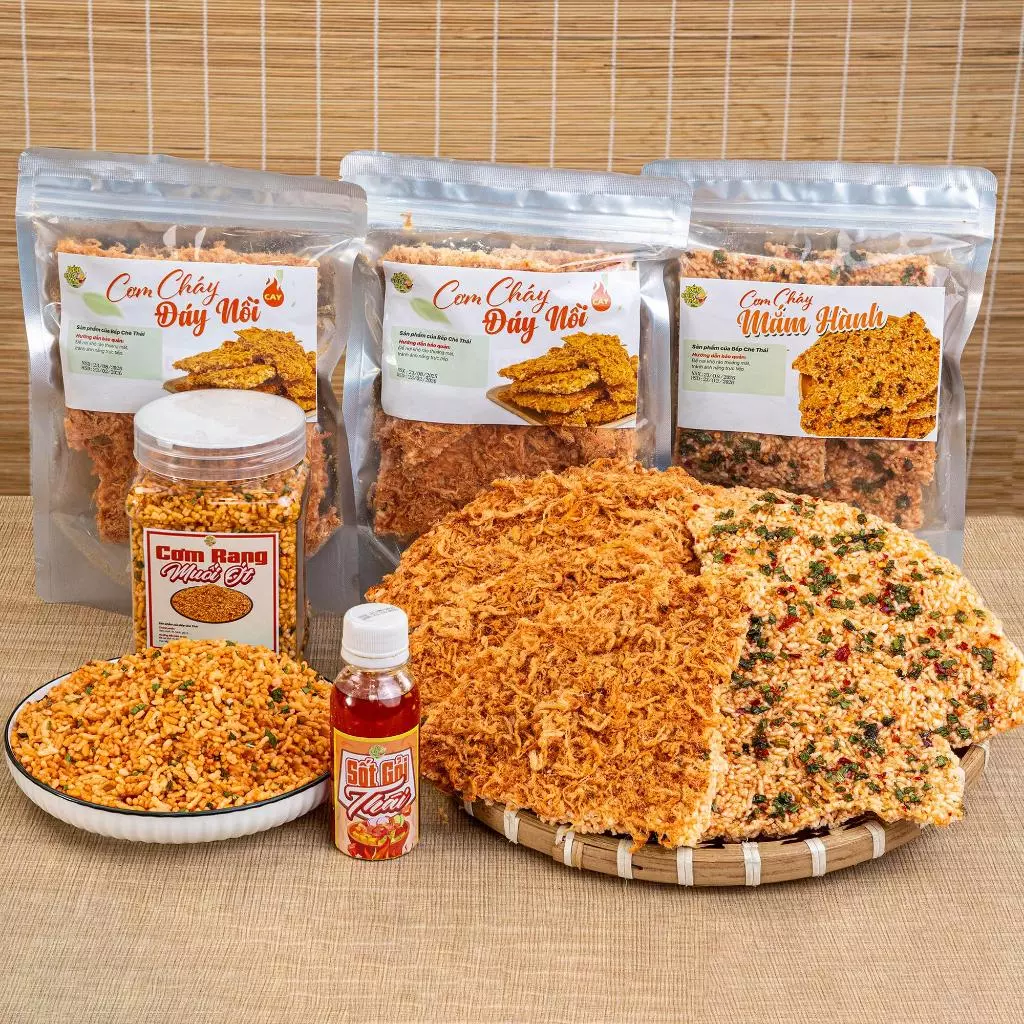 Combo Tuổi Thơ (gồm Cơm Rang & Cơm cháy đáy nồi) - Snack truyền thống đặc sắc - Bếp Chè Thái