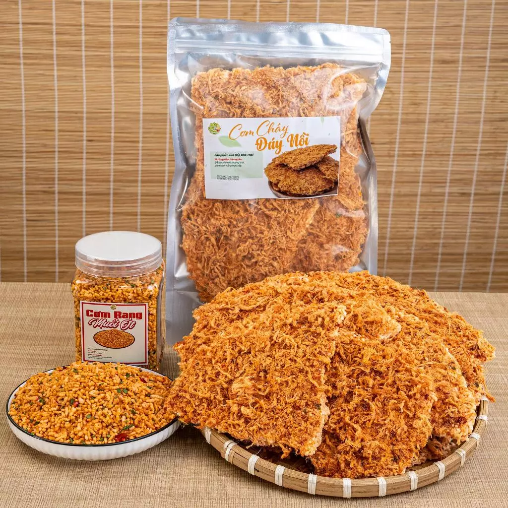 Combo Giòn Rụm (gồm Cơm Rang & Cơm cháy đáy nồi) - Snack truyền thống đặc sắc - Bếp Chè Thái