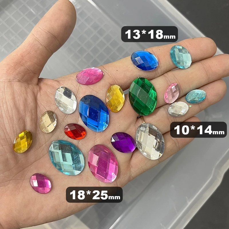 10 đến 20 hạt đá oval đáy bằng chất liệu nhựa nguyên liệu làm trâm trang sức cổ trang cosplay NL1457