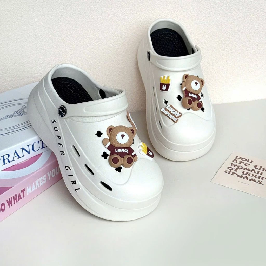 Dép Sục Nữ Đế Cao ,Dép Nữ Gắn Nhiều Cham Xinh Thời Trang Size 36_39
