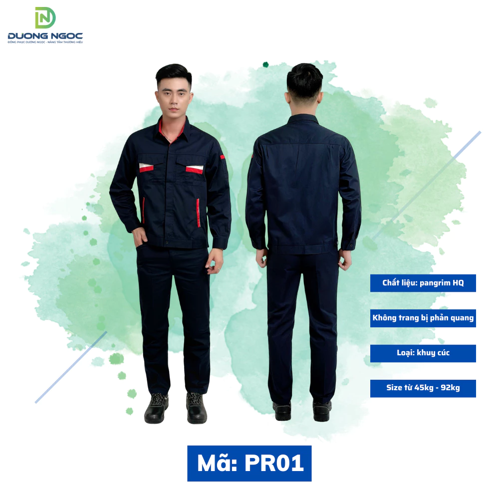 Bảo Hộ Lao Động, Quần Áo Kỹ Sư Công Nhân Đồng Phục BHLĐ Nam Vải Pangrim Hàn Quốc Đủ Size PR01
