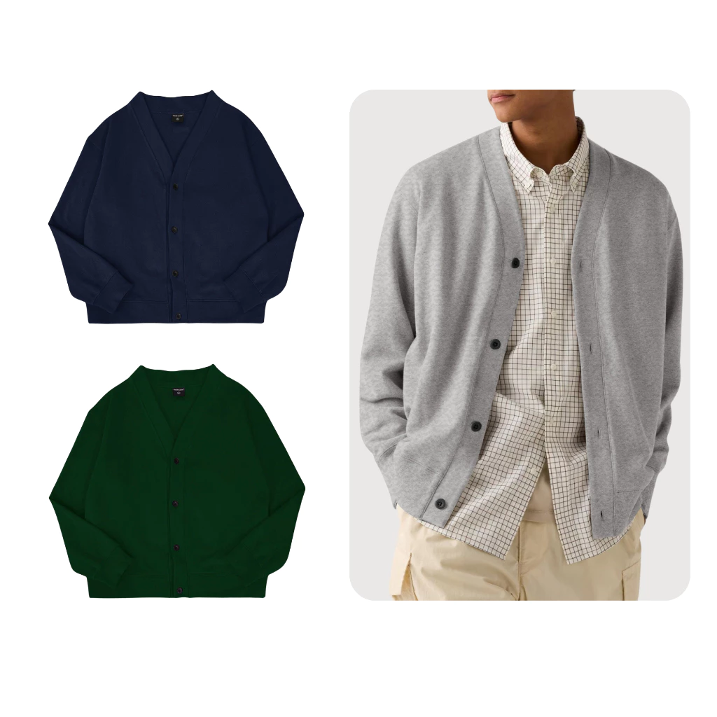 Áo Cardigan Nỉ Henry ODIN CLUB, Áo khoác nỉ thời trang nam nữ, form oversize rộng rãi, chất liệu vải nỉ