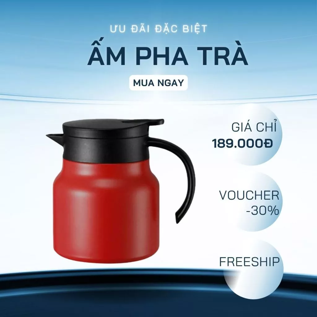 Ấm pha trà giữ nhiệt có lõi lọc inox chống gỉ , bình pha trà nắp vặn đậy kín , giữ nóng 12 giờ , giữ lạnh 20 giờ Hot