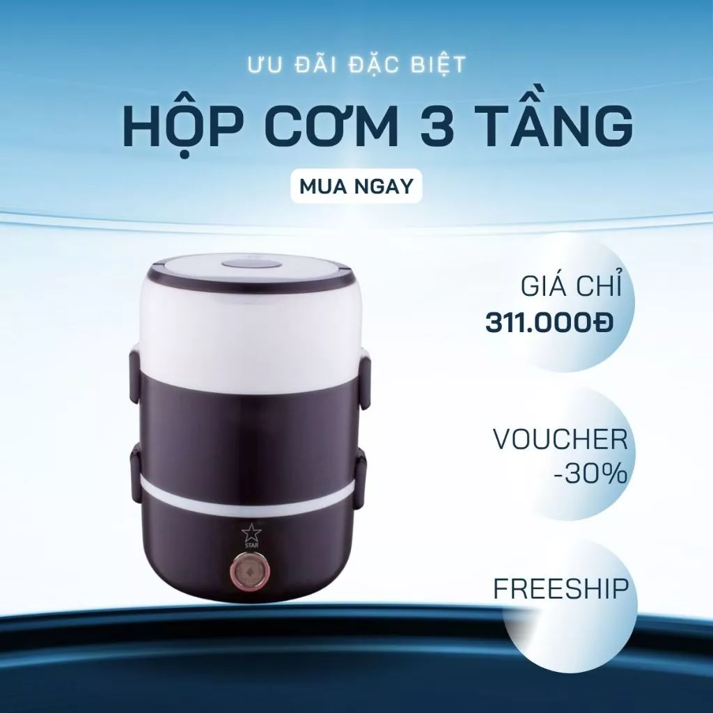 Hộp Cơm Cắm Điện Hâm Nóng Inox Cao Cấp 3 Tầng Đa Năng Làm Nóng Nhanh An Toàn Chính Hãng - | Chính Hãng freeship New