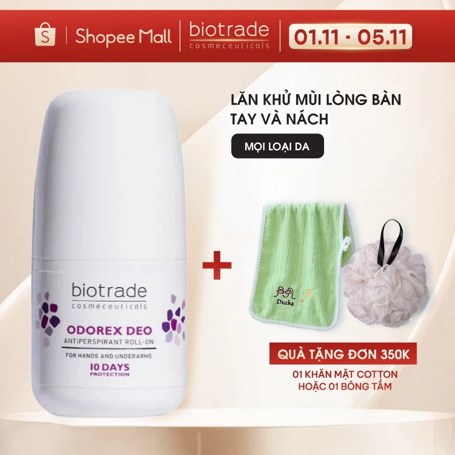 Lăn Khử Mùi Biotrade Odorex Deo Antiperspirant Roll On lòng bàn tay và nách Biotrade