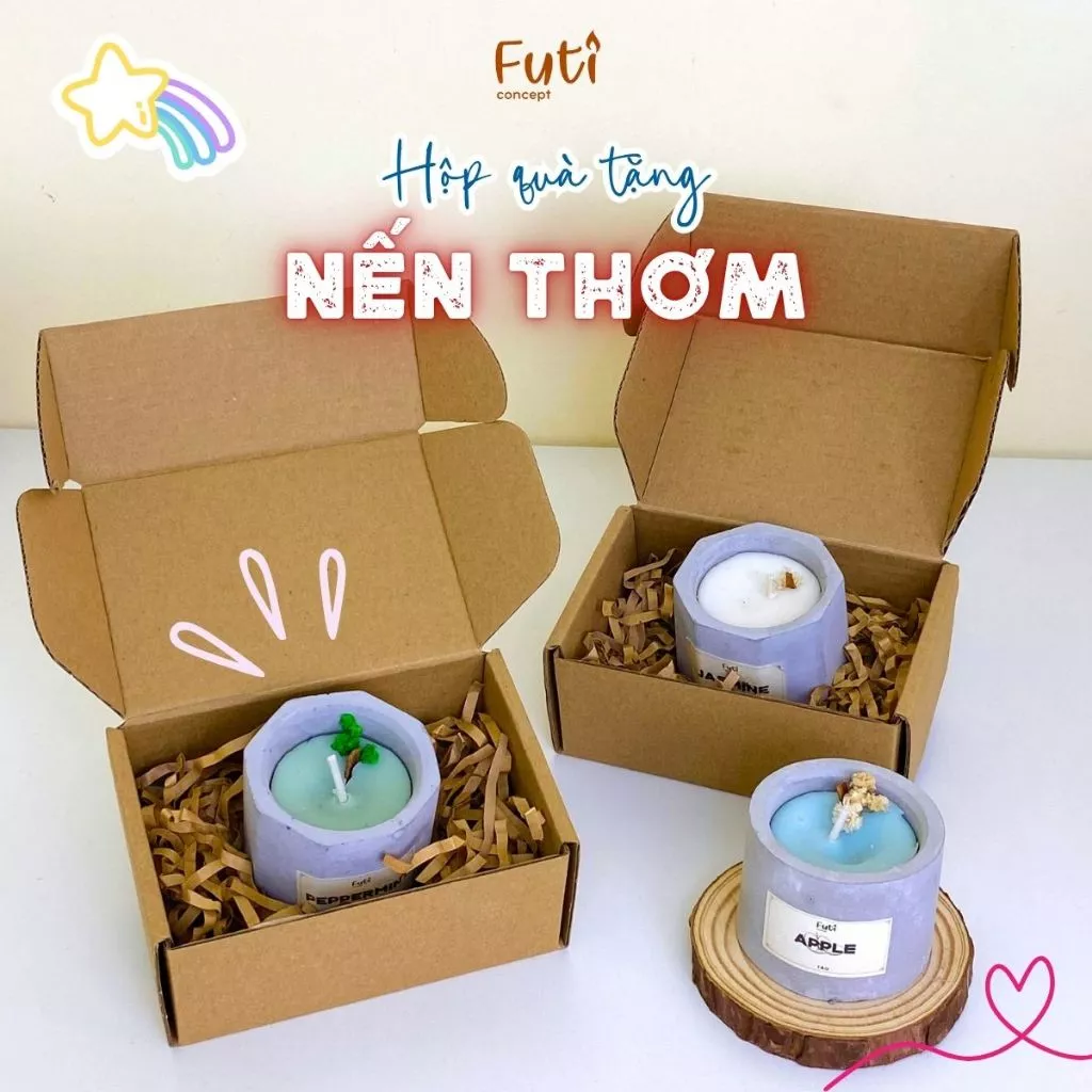 Hộp Quà Nến Thơm Mini - Set Quà Nến Thơm Handmade Tặng Người Yêu, Bạn Bè, Đồng Nghiệp