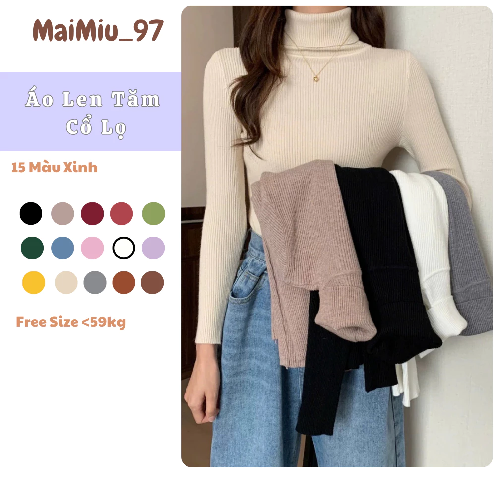 Áo Len Cổ Lọ Mềm, Ấm Thời Trang (Chất Len Đẹp) Cho Chị Em