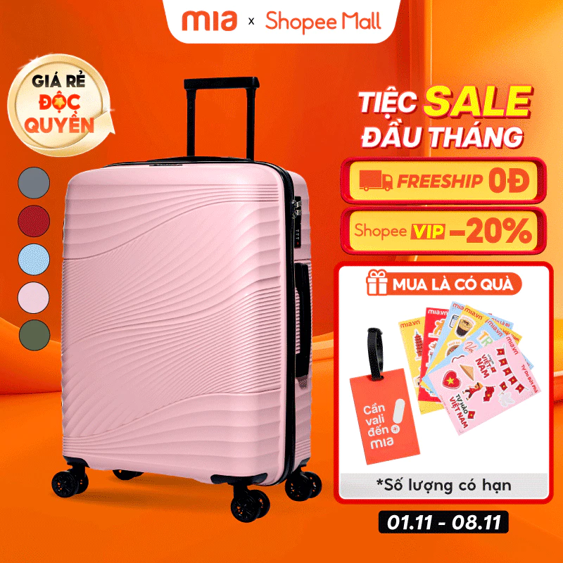 [DEAL ĐỘC QUYỀN] Vali Kéo MIAvn Larita ZENI - Size 19/24/28, Nhựa PP Bền Bỉ, Hạn Chế Bể Vỡ, Khoá Số, BH Trọn Đời