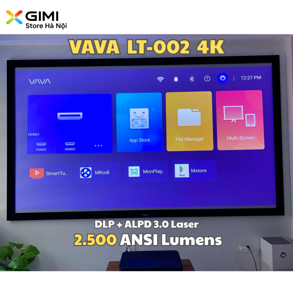 Máy chiếu Laser 4K VAVA LT002 – Siêu gần UST, độ sáng 2500 ANSI, âm thanh Harman Kardon, rạp phim gia đình cao cấp