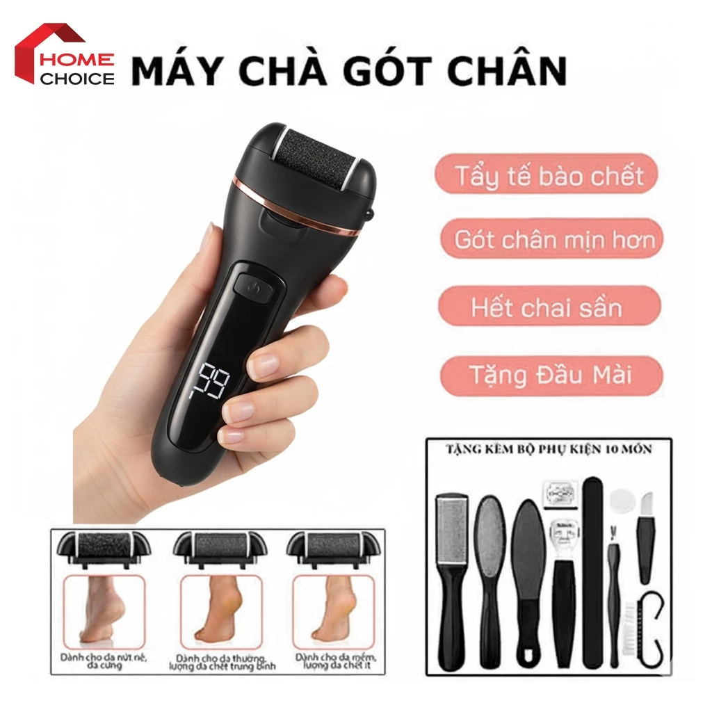 [Tặng Thêm Bộ Dụng Cụ Thủ Công] Máy Chà Gót Chân Tại Nhà - Máy Tẩy Tế Bào Chết Vết Chai Mài Gót Chân Chuyên Dụng