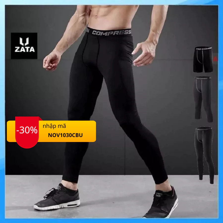 Quần Giữ Nhiệt Nam ZATA Quần Legging Nam Quần Dữ Nhiệt Nam Đá Bóng Combat Pro Cao Cấp Zata Vn - QGN