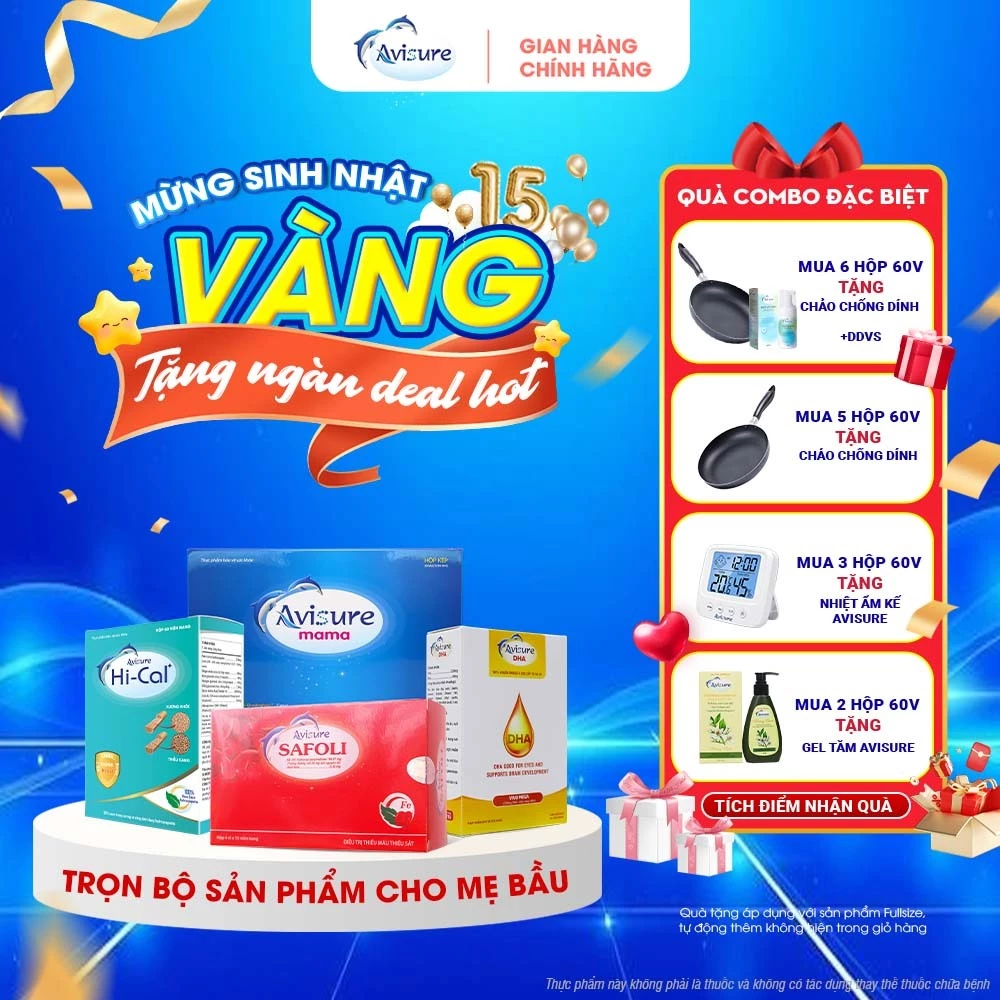 TPBVSK Trọn bộ sắt canxi DHA Vitamin tổng hợp cho bà bầu Avisure cho bà bầu, trước bầu, cho con bú