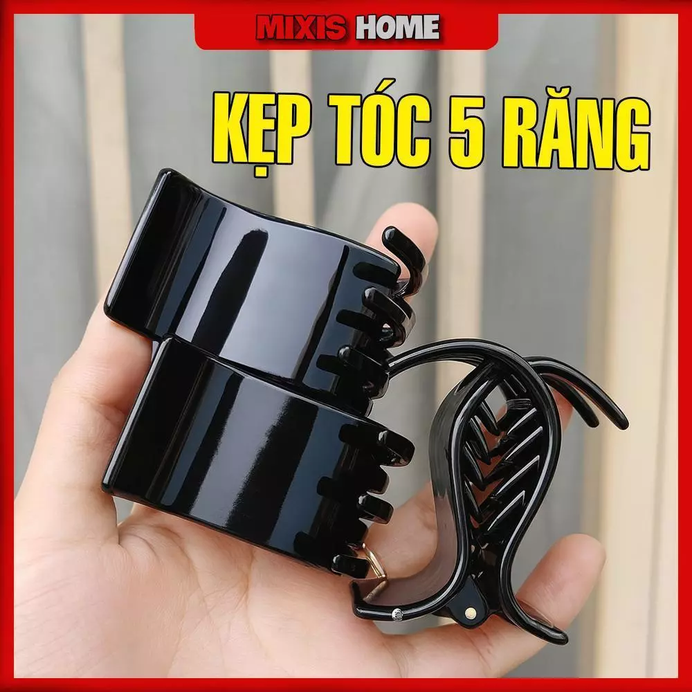 Kẹp Tóc Càng Cua 5 Răng Nhựa Đen Bóng Bền Đẹp Giữ Tóc Gọn Nhẹ Thời Trang - GD267