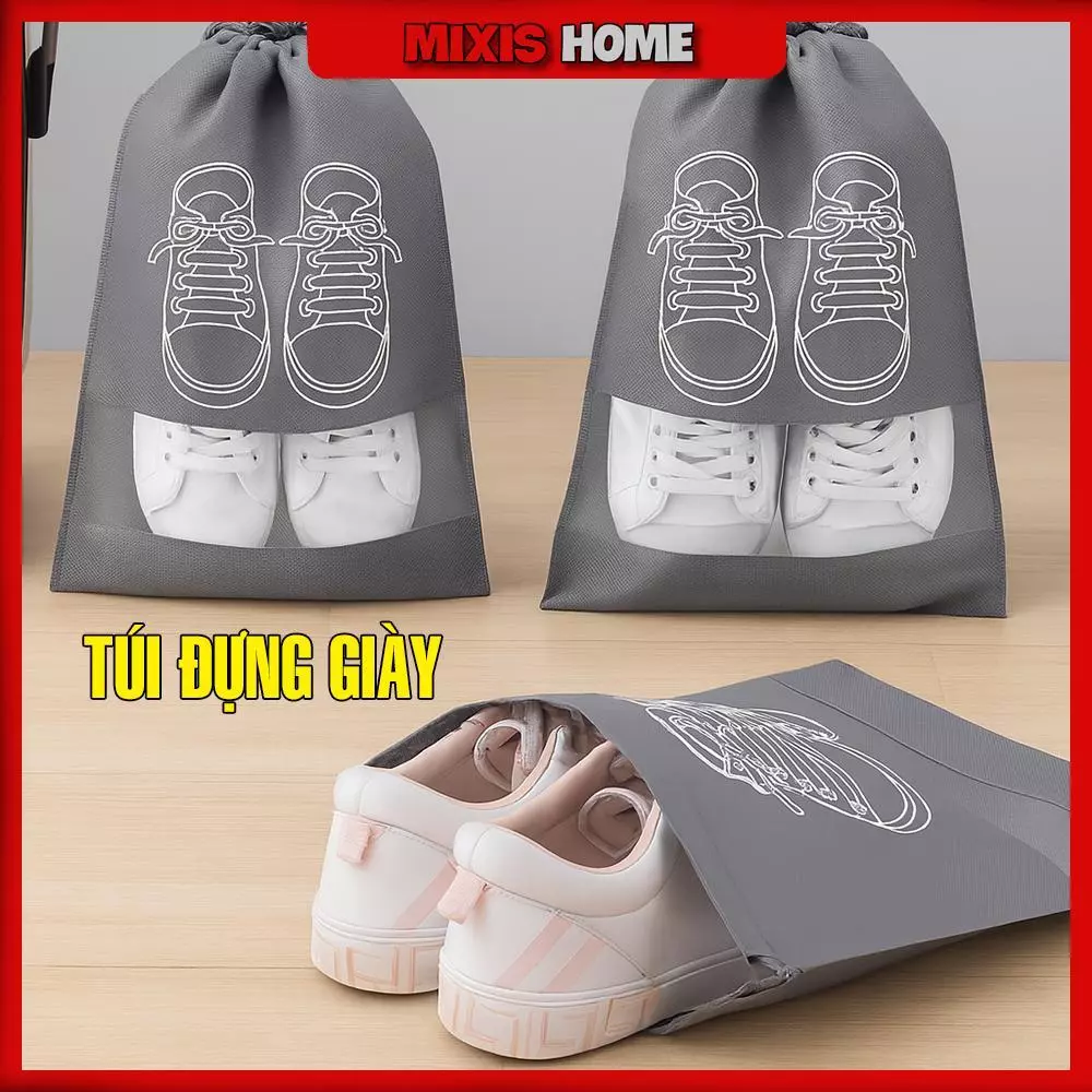 Túi Vải Đựng Giày Dép Chống Bụi Chống Thấm Có Dây Rút Tiện Dụng Khi Mang Đi Du Lịch - GD204