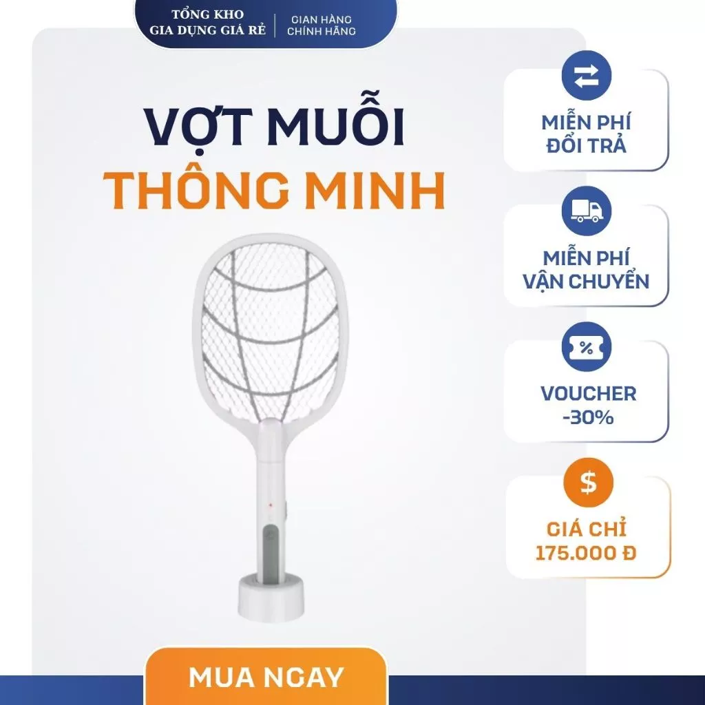 Vợt muỗi thông minh tự động kiêm đèn bắt muỗi NP-A223 sạc tích điện, vợt bắt muỗi thông minh cao cấp để bàn Hot