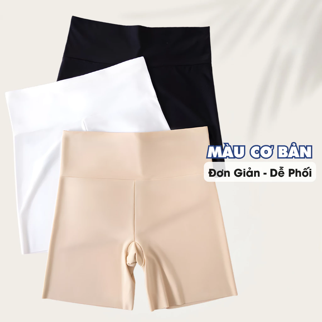 Quần Mặc Váy Đúc Su Mềm Mịn Không Lộ Viền - Quần Bảo Hộ Dạng Đùi Cạp Cao Che Mỡ Bụng AMYBRA V8941
