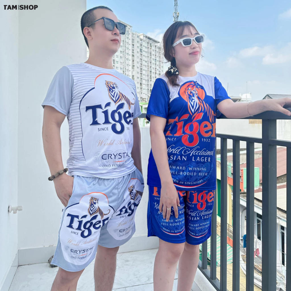 Đồ Bộ Thể Thao Nam Nữ BIA TIGER XANH - Set Quần Áo bốn mùa đẹp cao cấp mặc nhà đi chơi thoải mái KL7