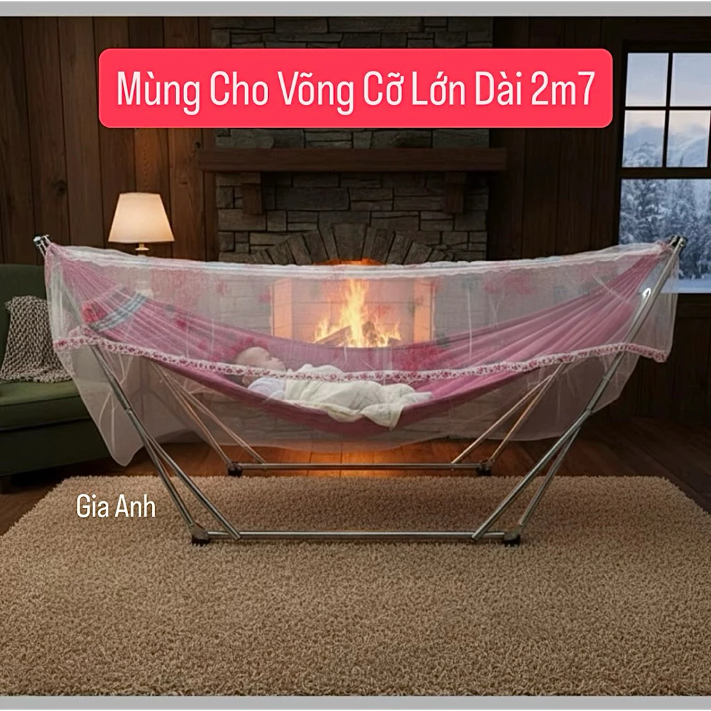 Mùng chống muỗi dành cho võng khung và võng treo, thoáng khí, bền đẹp phù hợp cho cả gia đình