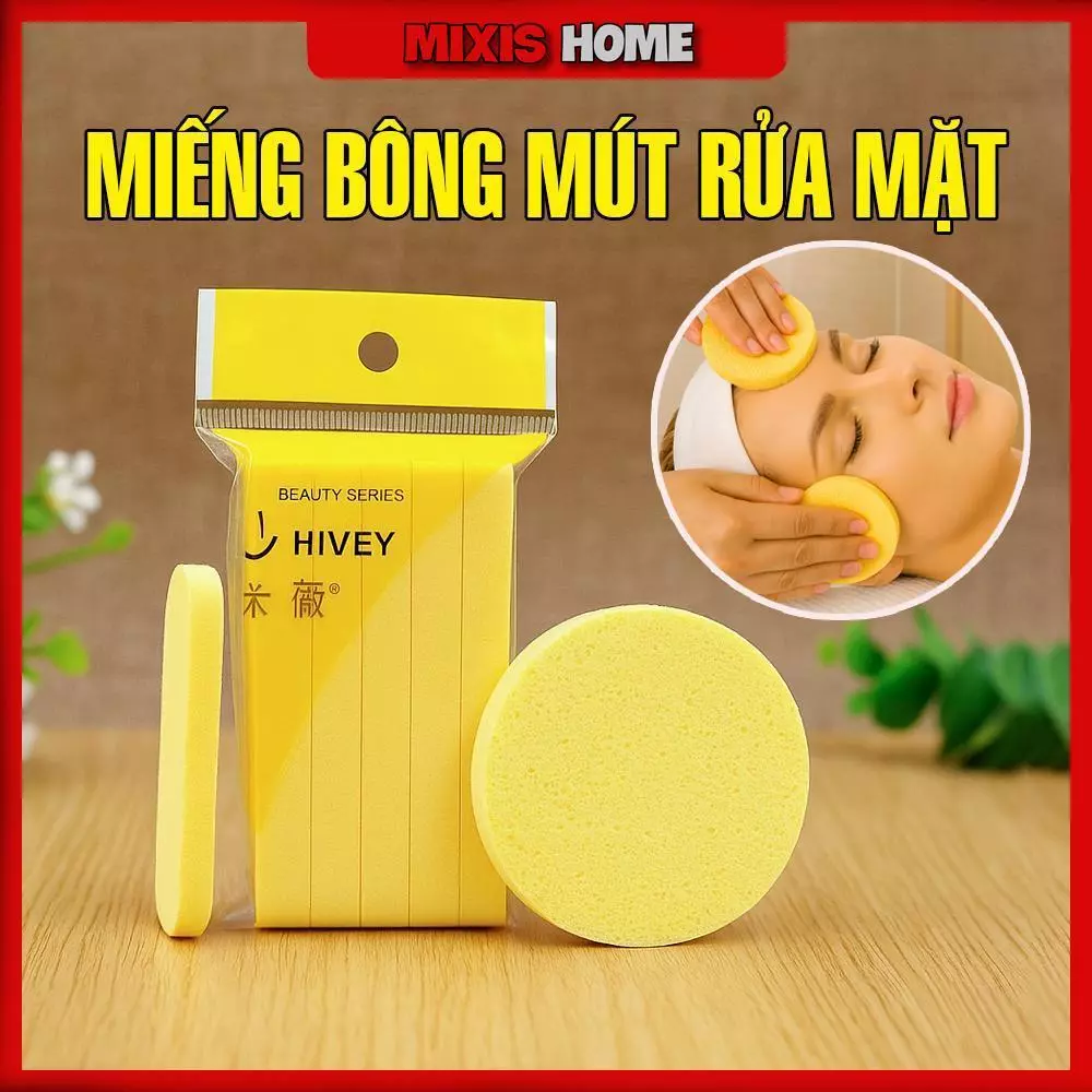 Combo Bông Mút Rửa Mặt Bọt Biển Nén Mềm Mịn Có Thể Tái Sử Dụng Rửa Mặt Tại Nhà và Spa - GD231
