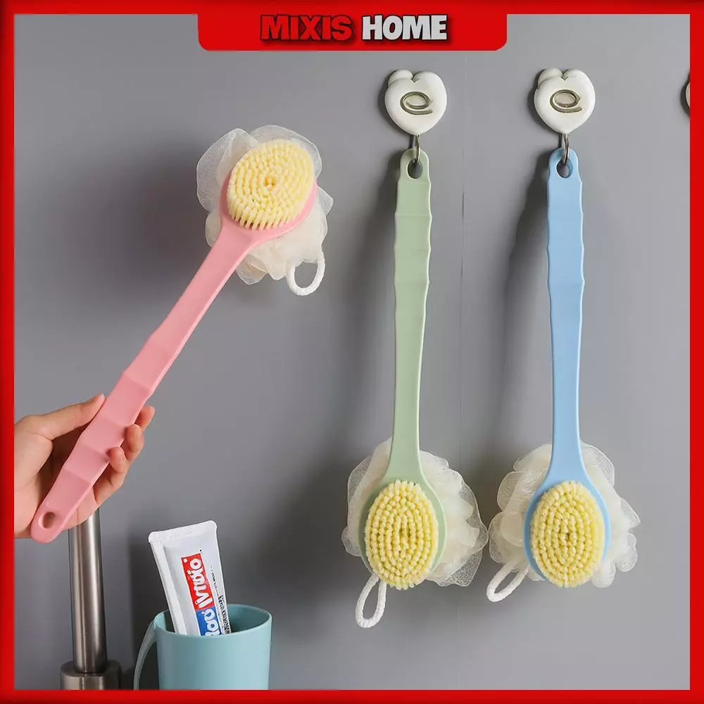 Cây Cọ Kì Lưng 2 Đầu Bông Vải Lưới và Lông Bàn Chải, Cây Cọ Tắm 2 Đầu Vệ Sinh Cơ Thể Mềm Mại - GD173