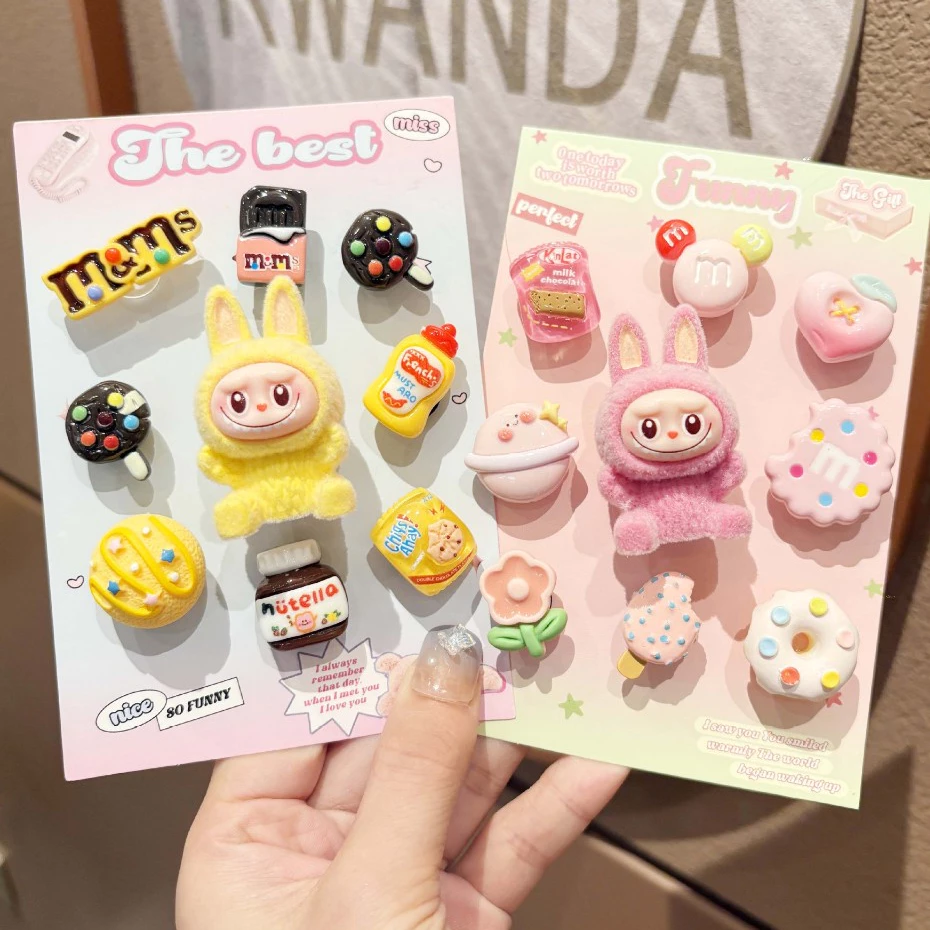 Charm dép LABUBU cute nhiều màu sắc, sticker DIY trang trí dép cr dễ thương