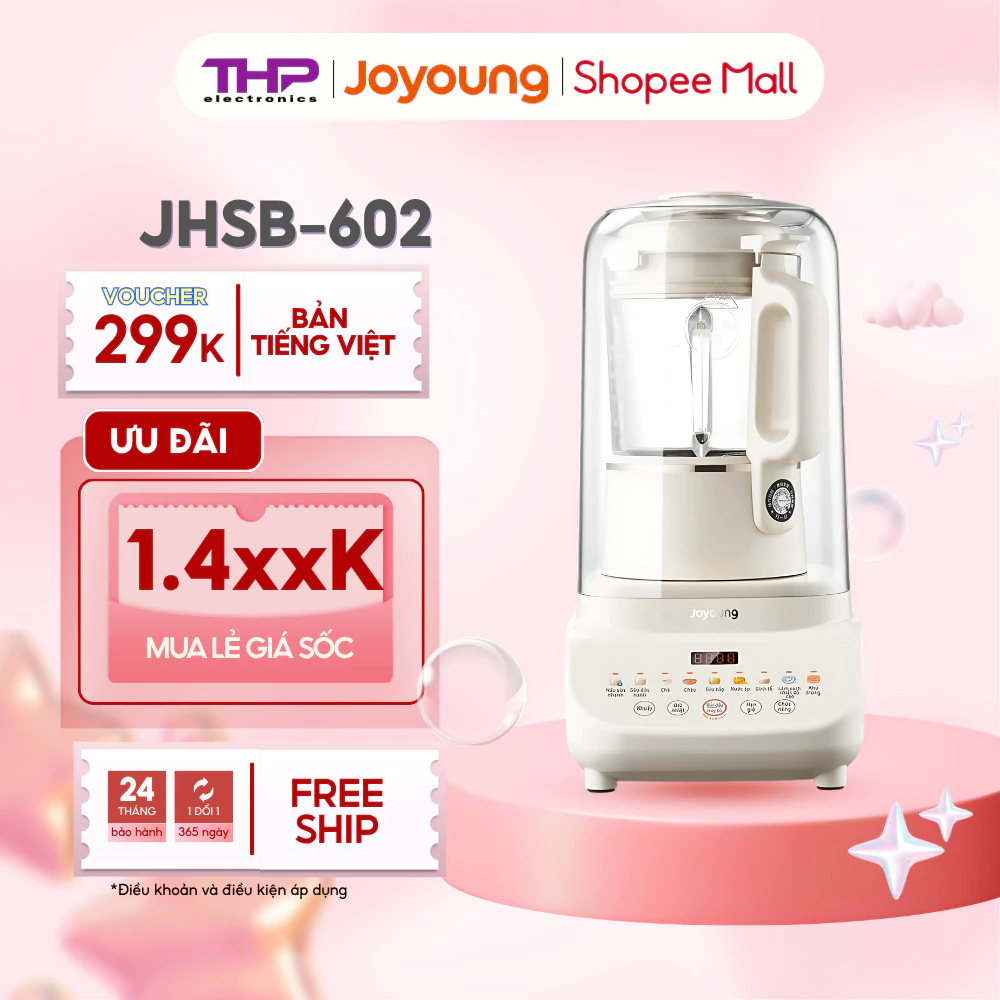 [Joyoung] Máy làm sữa đậu nành JHSB-602 dung tích 1.5L công suất 900W chống ồn diệt khuẩn