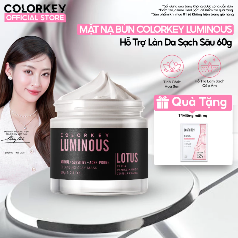 Mặt Nạ Bùn COLORKEY LUMINOUS Làm Sạch Da Không Gây Khô Da Khi Dùng 60g/hũ