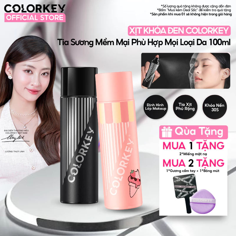 Xịt Khóa Nền COLORKEY Kiểm Soát Kiềm Dầu, Hỗ Trợ Cấp Ẩm, Cho Lớp Nền Lâu Trôi Tự Nhiên 100ml