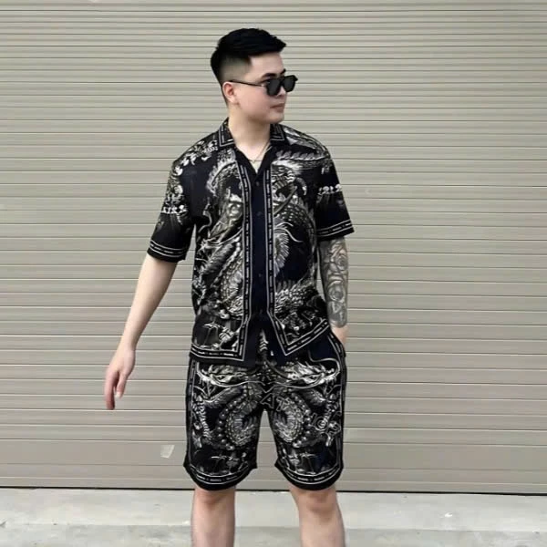 Bộ Pijiama Hoạ Tiết Rồng Chất Lụa Siêu Hot