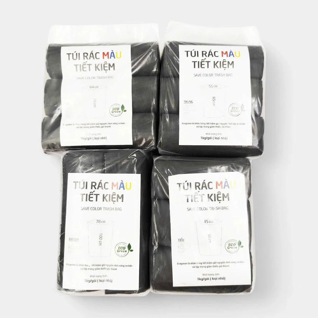 1 Kg Túi Đựng Rác Cuộn TATOMO Tiện Dụng Màu Đen Loại Cực Dai Đủ Size