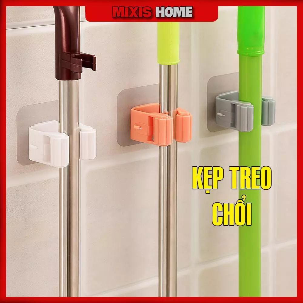 Kẹp Treo Dụng Cụ Vệ Sinh Và Chổi Lau Nhà, Kẹp Treo Đồ Gia Dụng Dán Tường Đa Năng - GD201