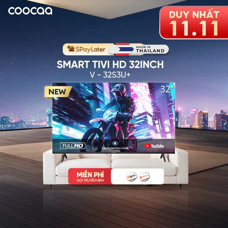 Smart TV HD Coocaa 32 Inch Wifi - Model 32S3U+
