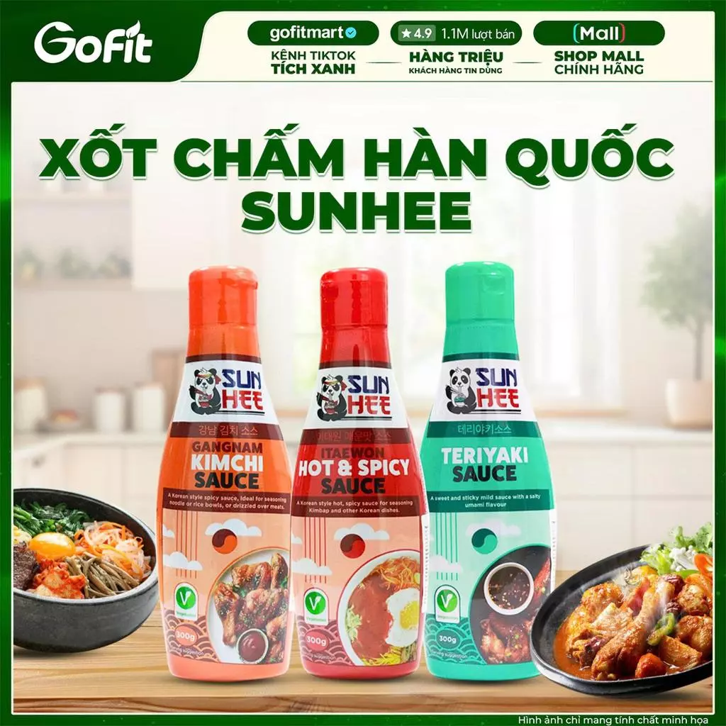 Sốt chấm Hàn Quốc Sunhee cay nồng, bùng vị chuẩn Hàn dùng cho món nướng, món Hàn, tiện lợi chai 300g