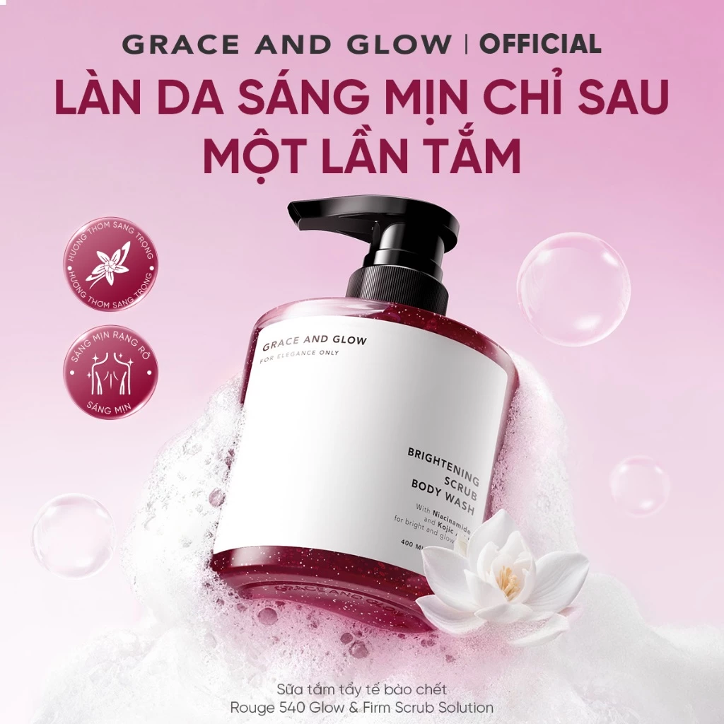 [Tẩy Tế Bào Chết] Sữa tắm Black Opium Scrub Grace and Glow Body Wash 400ml nước hoa trắng da thơm lâu