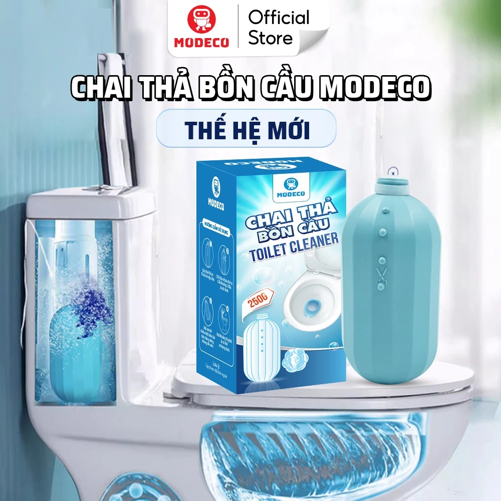Chai Thả Bồn Cầu Khử Mùi Diệt Khuẩn Modeco 250g, Tẩy Vệ Sinh Làm Sạch Toilet - Mùi Hương Thơm Hoa Cỏ Dễ Chịu