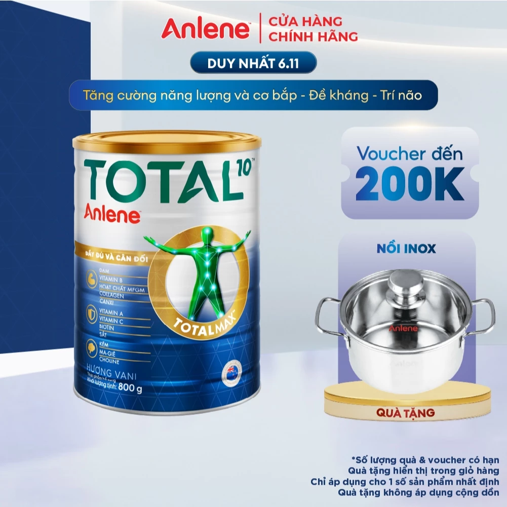 [SẢN PHẨM MỚI] Sữa bột bổ sung dinh dưỡng Anlene Total 10 lon 800g