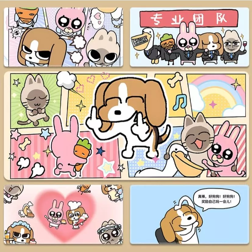 Lót chuột, mouse pad máy tính hoạt hình vô tri dễ thương  – Mousepad Gaming Cỡ Lớn Chống Trượt