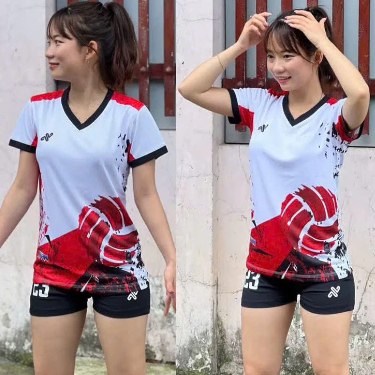 Bộ Quần Áo Bóng Đá Titan Đỏ In Tên Số Theo Yêu Cầu Vải Mè