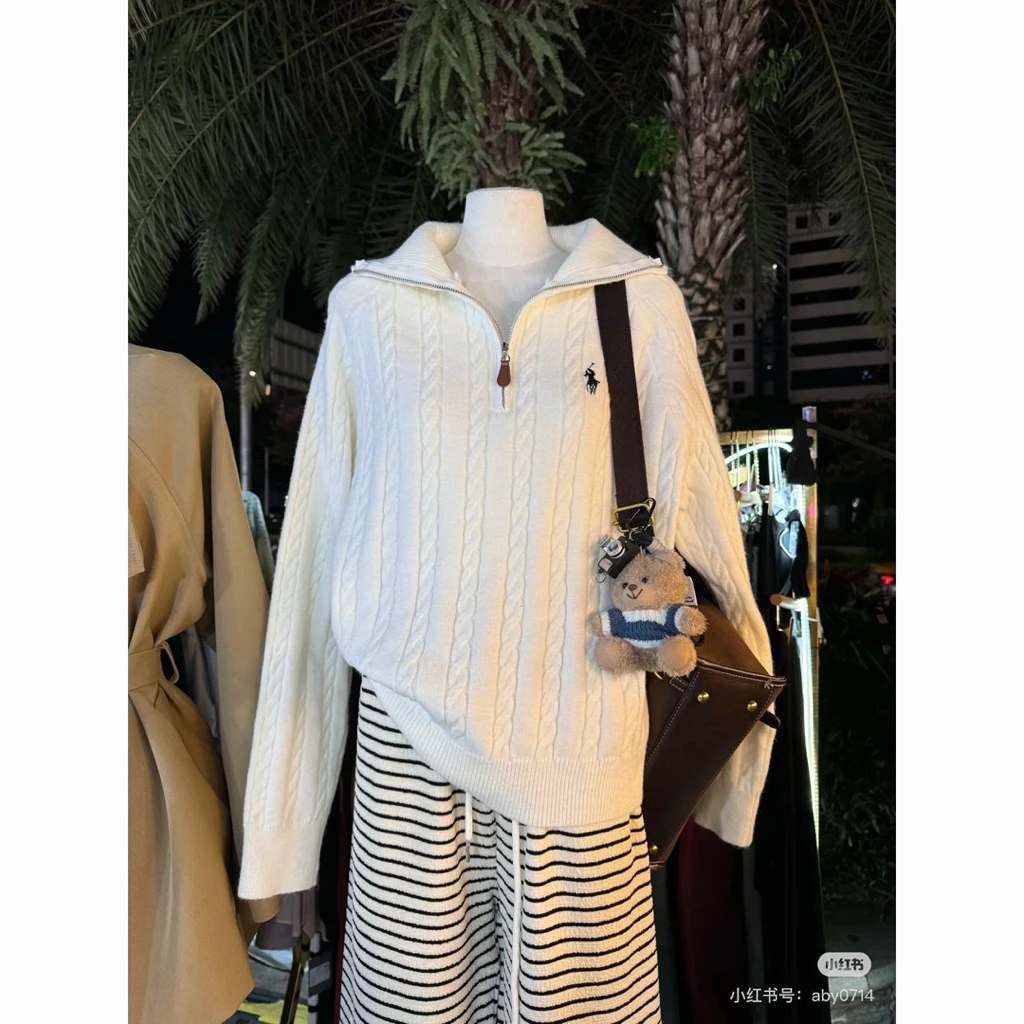 Áo Len Sweater Cổ Khóa , Áo Len thêu QC cao cấp