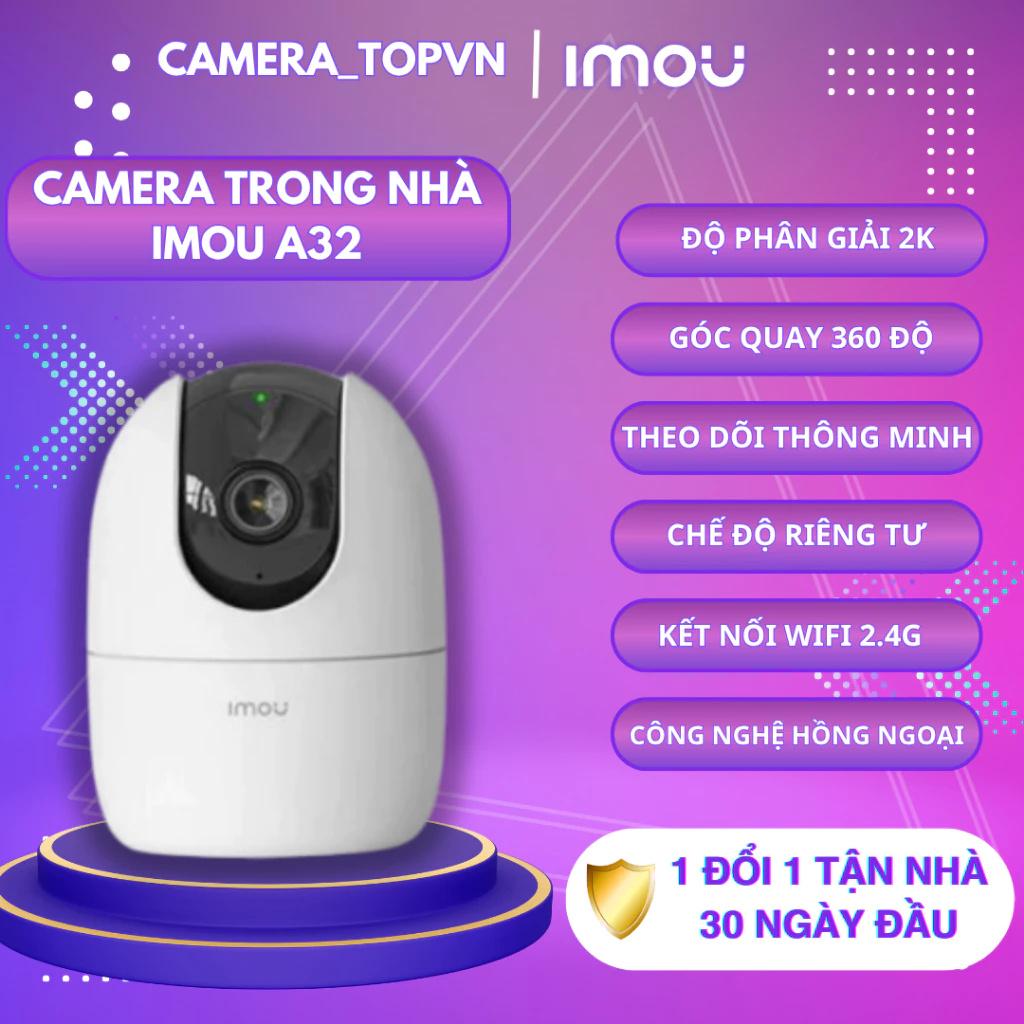 Camera wifi  trong nhà A32EP A52P K2MP C22EP , camera imou đàm thoại 2 chiều,xoay 360 cảnh báo chuyển động
