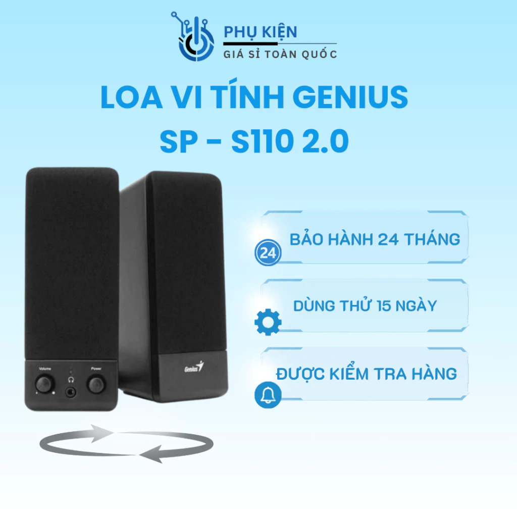 Loa vi tính genius SP-S110 2.0 tần số 200hz-20khz kết nối jack 3.5mm tiện dụng cho pc