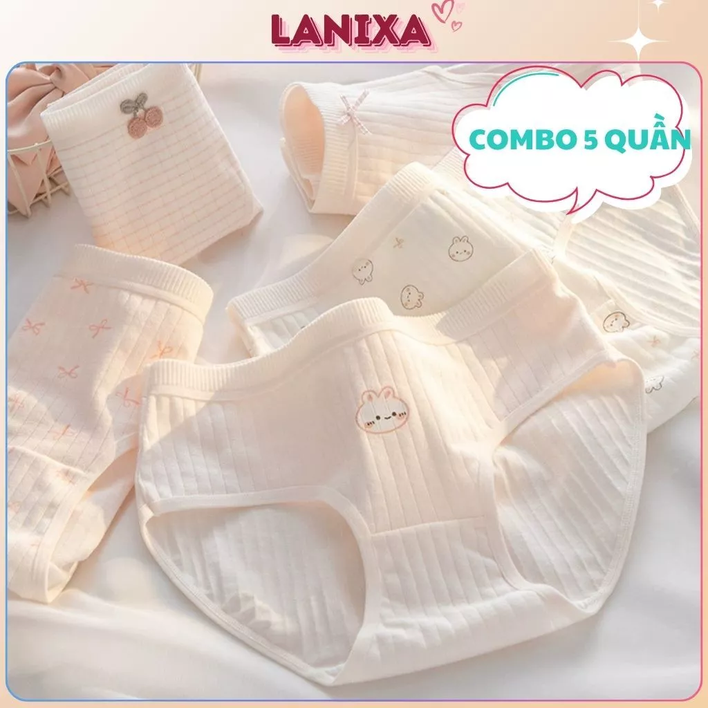 Quần lót nữ cotton gân tăm kháng khuẩn khử mùi, Quần chip nữ cạp vừa tôn dáng gợi cảm LANIXA L566